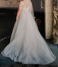 David's Bridal White V-Neck Ball Gown Dress Full Length Sleeveless Size 22W