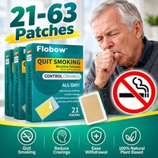 Flobow Quit Smoking Nicotine Patches, 21mg Stop Smoking Aids Patches 21-63Pcs