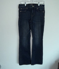 Express Barely Boot Mid Rise Dark Wash Stretch Jeans Womens Size 2S 2C 15x29