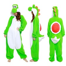 SAZAC Fleece Kostüm Super Mario Yoshi Kigurumi Erwachsene Kinder Cosplay Pyjama