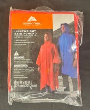 Ozark Trail Lightweight Rain Poncho Women's Red 50x80 Waterproof