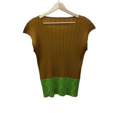 PLEATS PLEASE - Brown Yellow Green White Women's Cutsew