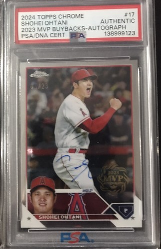 Shohei Ohtani Topps Chrome 2023 MVP Buyback Autograph Auto #d /23 WOW PSA