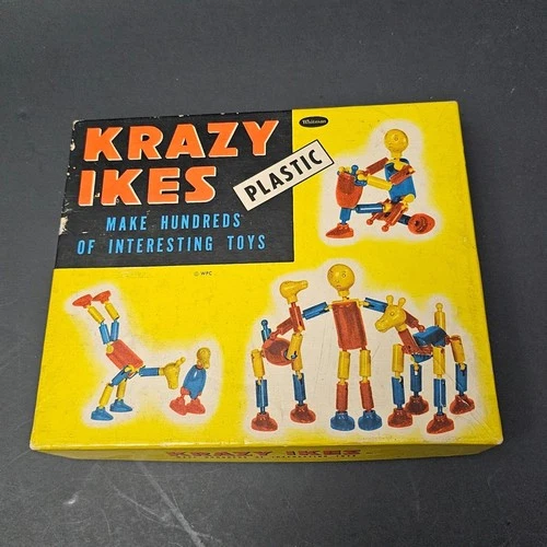 Vtg Krazy Ikes Plastic Building Toy 1954 Whitman Toys Original Box Instructions