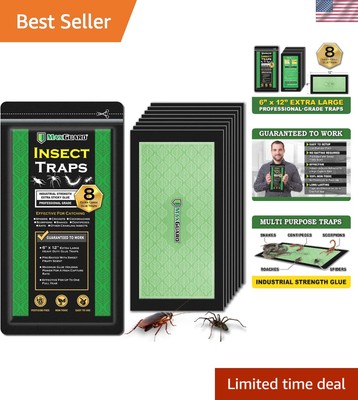 Extra Large Non-Toxic Insect Traps - 8 Sticky Glue Boards for Pest Control