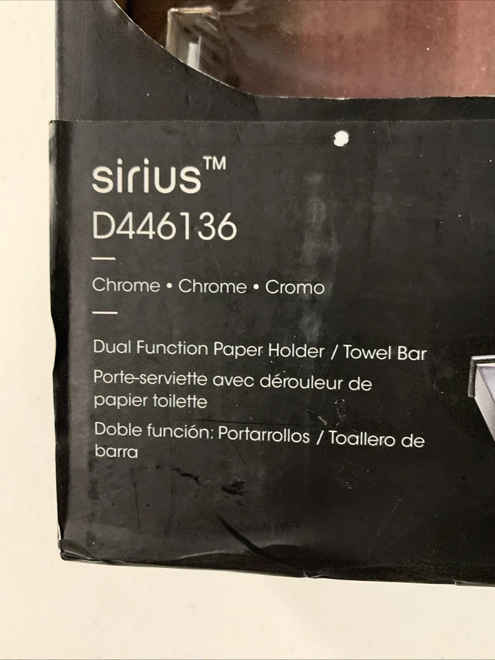 Nuevo Danze Sirius D446136 Soporte de Papel Doble Función / Toallero Cromo Foto 2 de 4