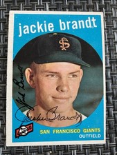 1959 Topps Jackie Brandt #297 (RC) San Francisco Giants Autographed Card