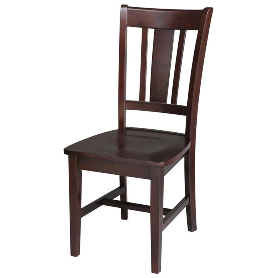 International Concepts San Remo Wood Splat Dining Chair in Rich Mocha Set of 2 - Image 3 of 4