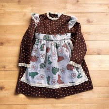 Vintage Perma Prest Disney Winnie The Pooh Sears Lace Ruffle Girl Dress Sz 5