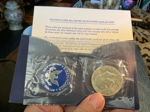 1971-S Eisenhower Silver Dollar Uncirculated, in Blue Pack