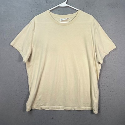 Weekday Mens Size XL Beige 100% Cotton Crewneck T-Shirt