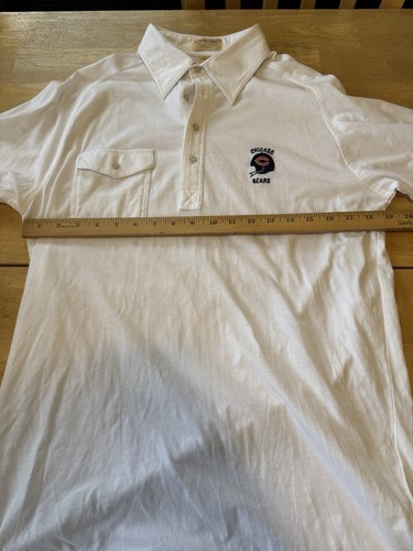 Vintage 80s Chicago Bears NFL White Polo Shirt Embroidered Logo 7 USA - Picture 6 of 6