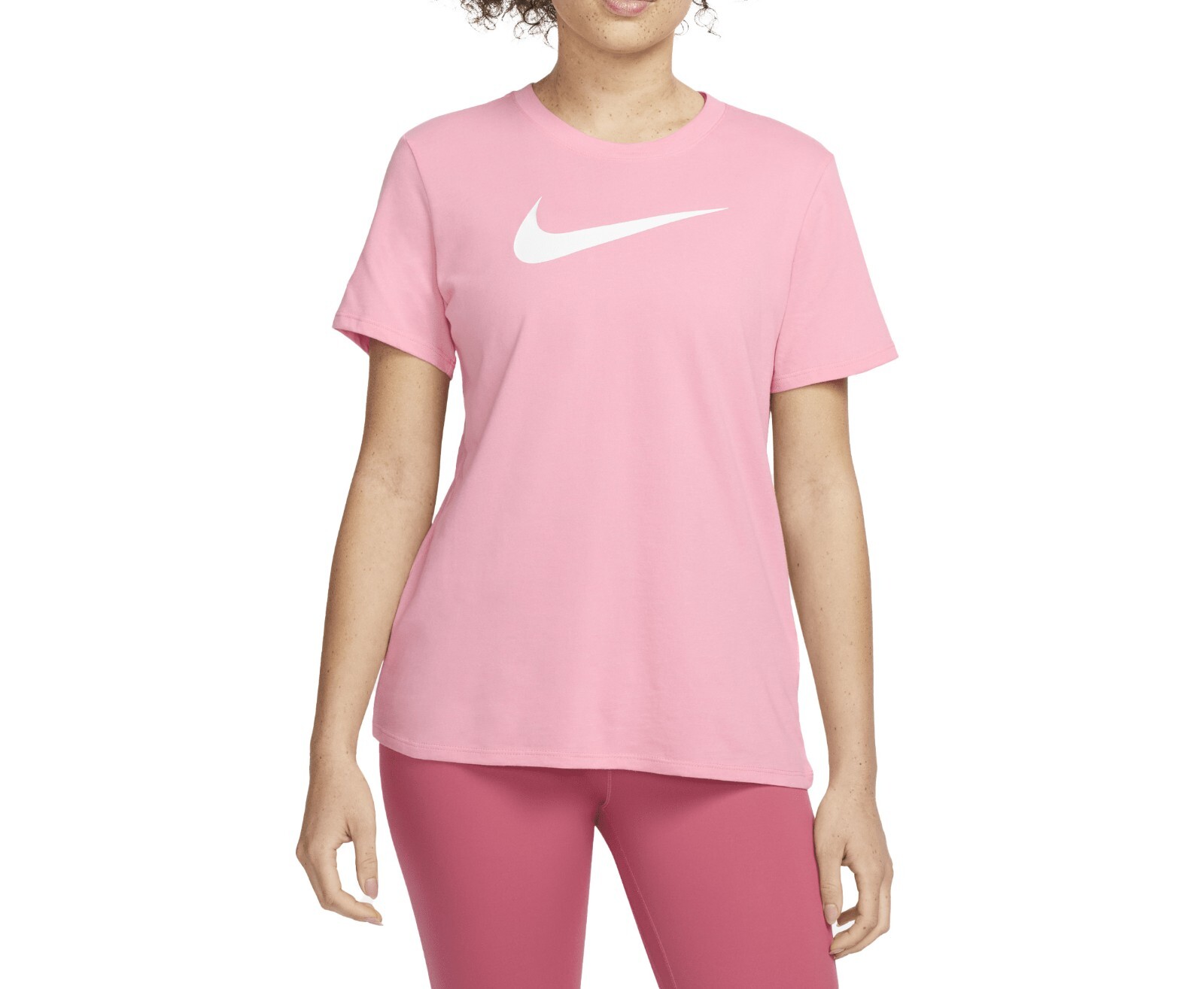 Женская футболка Nike Dri-FIT Swoosh кораллово-белого цвета, размер: M & L, FD2884-611