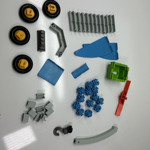 Vtg 1986 Fisher-Price CONSTRUX Building Parts Lot 40+ Pcs Blue, Gray - Picture 1 of 6