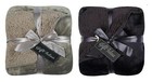 Luxury Double Layer Sherpa Fleece Throw Soft Feel Blanket 140cm x 180cm