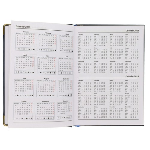 2025 Diary Premium A4/A5 Page A Day/WTV Diary Padded Case Bound Metal Corners - Picture 10 of 23
