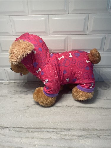 BUILD A BEAR BROWN COCKER SPANIEL PUPPY DOG 15" Brown Pink Hooded Outfit Soft - Picture 3 of 14