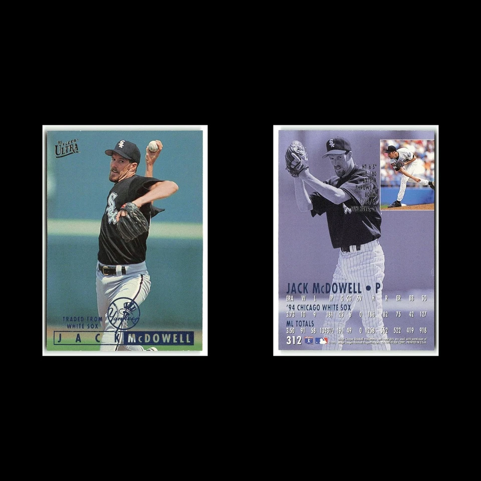 Jack McDowell #312 1995 Fleer Ultra New York Yankees Baseball Card MLB NM - Image 3 of 3