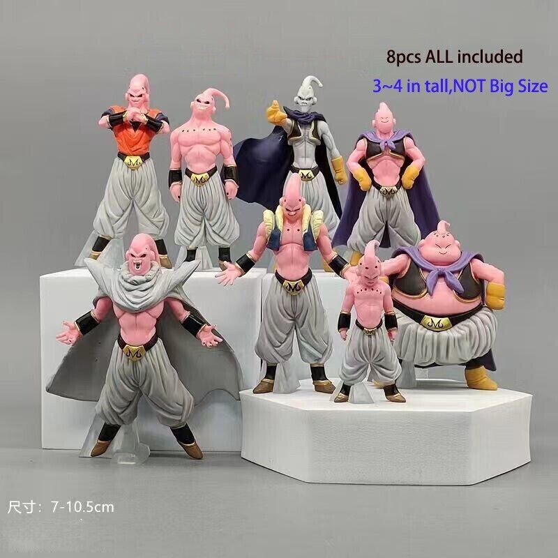 8pcs Set Anime Dragon Ball Z Super MAJIN BUU Boo Figure Statue Toy Gift  3~4in