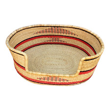 Dog Bed Basket, Woven Rattan Dog/Cat Bed,Puppy Bed 24x15 inches,Handmade Pet Bed