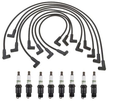 Professional Ignition Wire Set & 8 ACDelco Spark Plugs Kit For GMC C25 V8