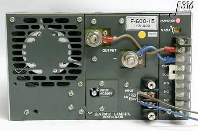 17337 NEMIC-LAMBDA POWER SUPPLY, 15V 40 A, I/P 100V-200VAC F-600