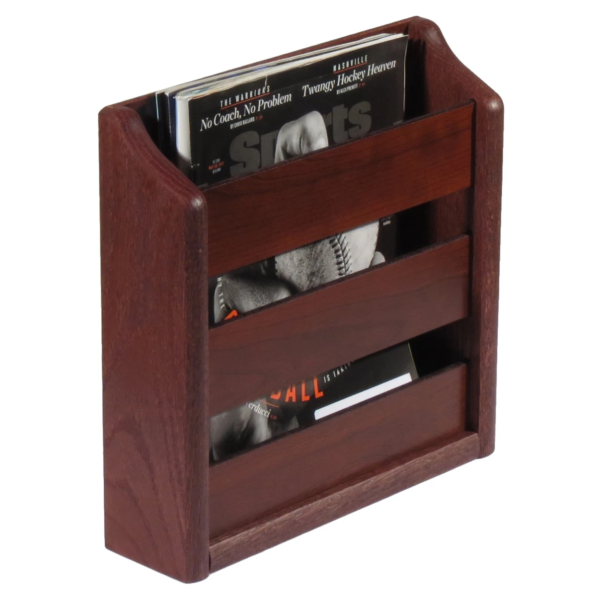 Wall mount magazine rack wood new arrivals