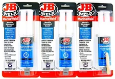 J-B Weld MarineWeld Lot of 3 Marine 2-Part Syringe Cold-Weld Adhesive Sealant