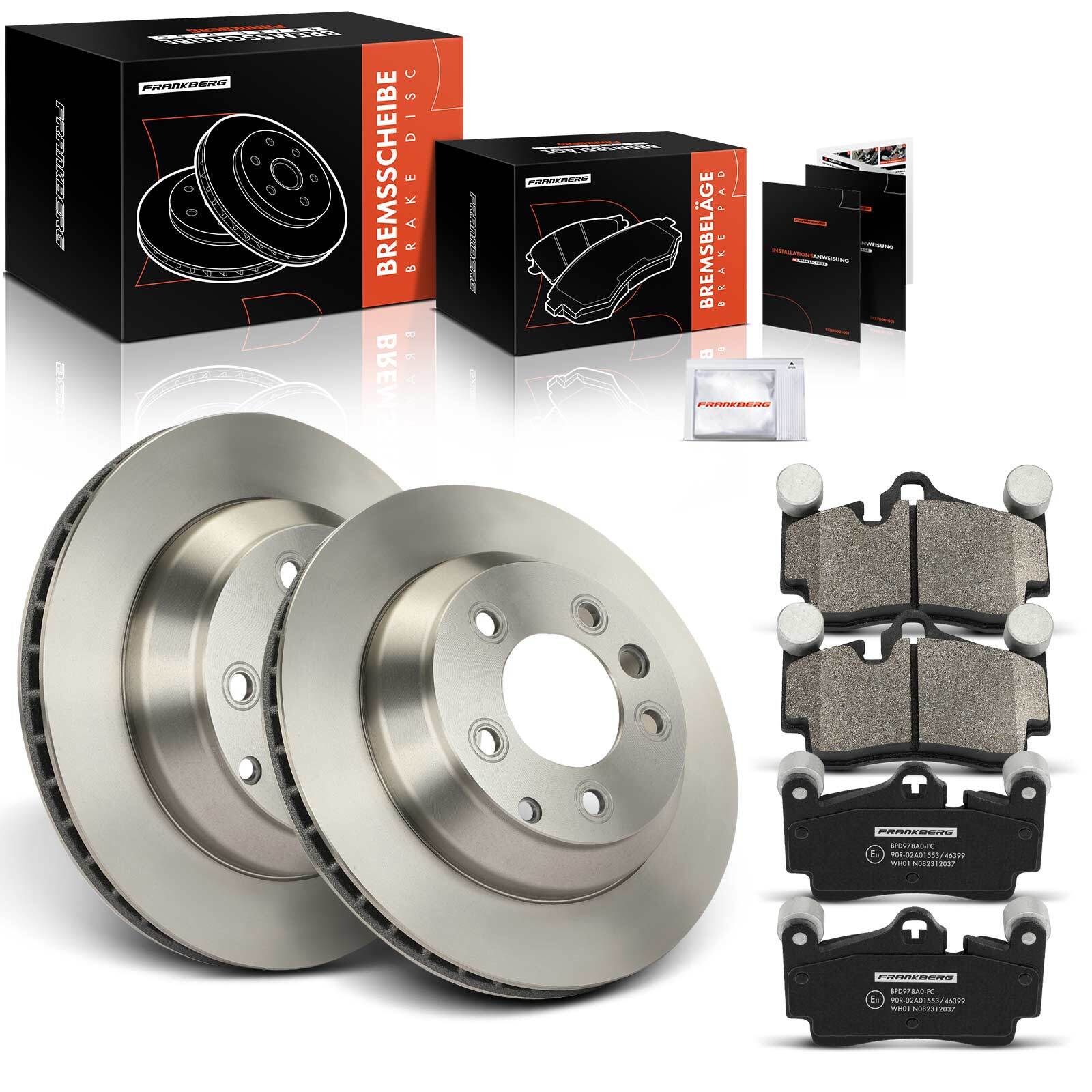 FRANKBERG Rear 329mm Brake Discs & Brake Pads for VW Touareg Audi Q7 Porsche New