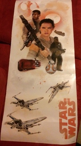 STAR WARS The Force Awakens Hero WALL DECALS Giant Rey Stickers NEW Room Decor - Picture 2 of 3