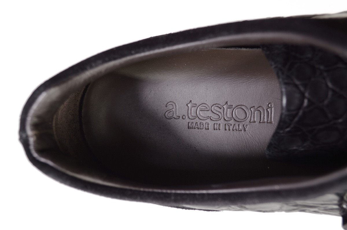 2000$ A.Testoni Black CROCODILE sneakers zilli UK7.5 /US8.5 2000$ A.Testoni Black CROCODILE sneakers zilli UK7.5 /US8.5