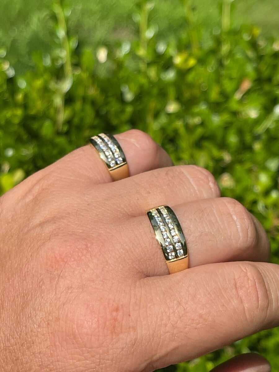 Real 925 Silver 14k Gold Plated Simulated CZ Ring Iced Real 925 Silver 14k Gold Plated Simulated CZ Ring Iced