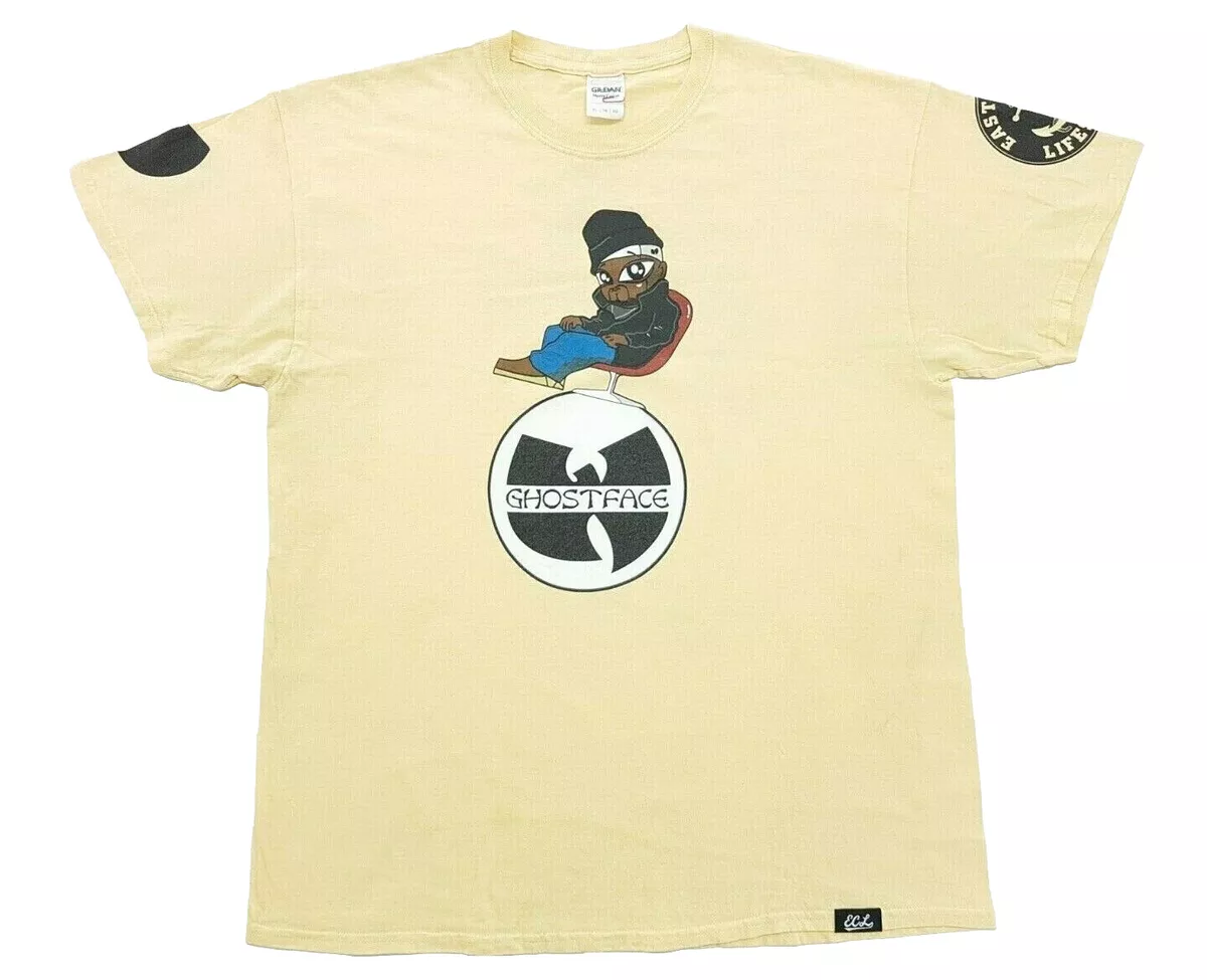 Ghostface Killah East Coast Lifestyle Tee Yellow Size XL Mens T-Shirt Wu Tang