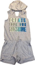 Ideology Girls Graphic-Print Tank hooded Romper Summer Small 7/8
