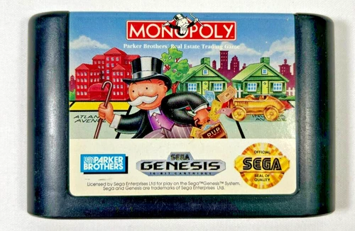 Monoply [Sega Genesis, 1991] Parker Brothers - Game Cartrtidge Only ** TESTED **
