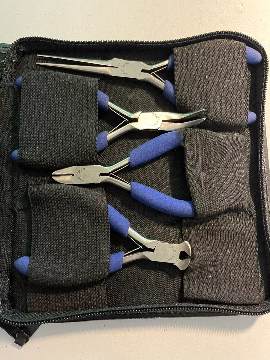 CRAFTSMAN VINTAGE PROFESSIONAL 4-pc. PRECISION PLIER SET w/ BLACK ZIPPER  CASE