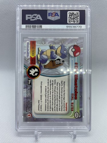 Topps Pokemon TV Blastoise 1999 #9 PSA 9 como nuevo - Imagen 2 de 2