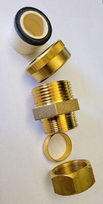 5-Part BRASS Copper To PVC Transition 3/4'' CPVC Compression Union Genova 53044