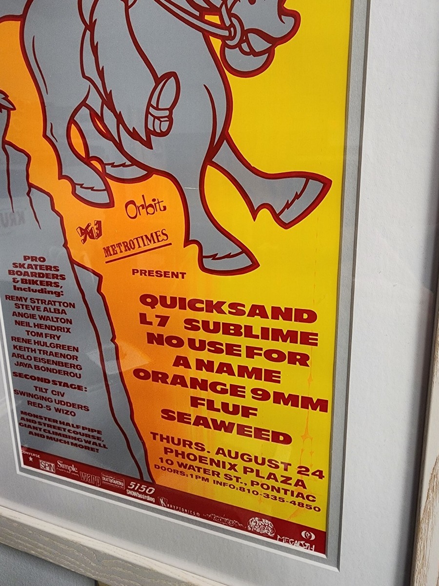 Framed Vintage 1995 VANS WARPED TOUR Poster Sublime, Quicksand