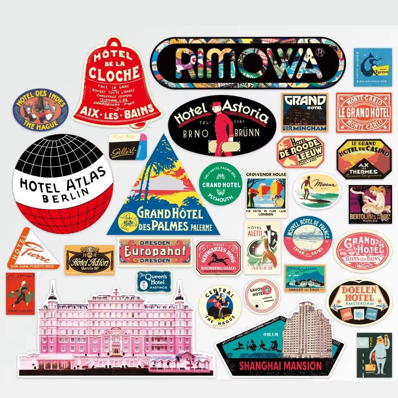 S Travel Retro Sets Aesthetic Decals For Laptop Luggage Travel Cas
