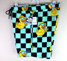 Neff Men's Board Swim Shorts Ducky Cool Shade Teal Size Large 36-38 NEW