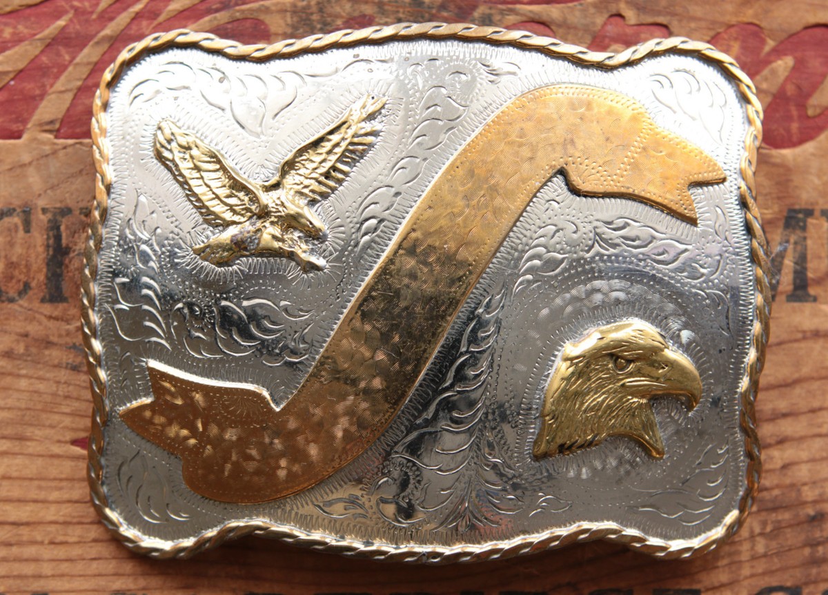 Eagle Western Belt Buckle Amazon.com: YOQUCOL Native American Bald Eagle Belt Buckle  main image 2