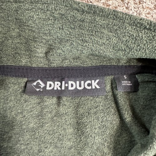 Dri Duck Pullover Mens Small Green UPS Long Sleeve Four Button Fleece Sweatshirt - Picture 6 of 12