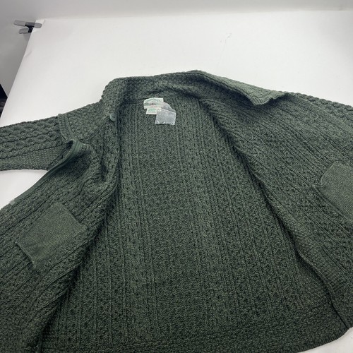 NWOT Aran Crafts Green Cable Knit Cardigan Sweater Jacket Size XLP Made Ireland - Picture 5 of 9