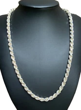 Vintage Sterling Silver Rope Necklace