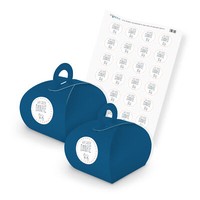 Itenga Set Wir Sagen Danke M27 24X Geschenkbox Karton Mit Griff Blau Und Sticker