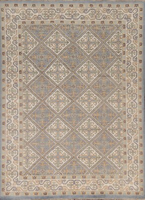 Vegetable Dye Khootan Oriental Geometric Area Rug Hand-knotted Foyer Carpet 5x8