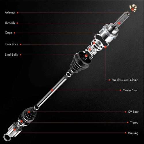 Front Left & Right Side CV Axle Assembly for Mazda CX-7 2007-2011 CX-9 2007-2008 - Picture 4 of 10