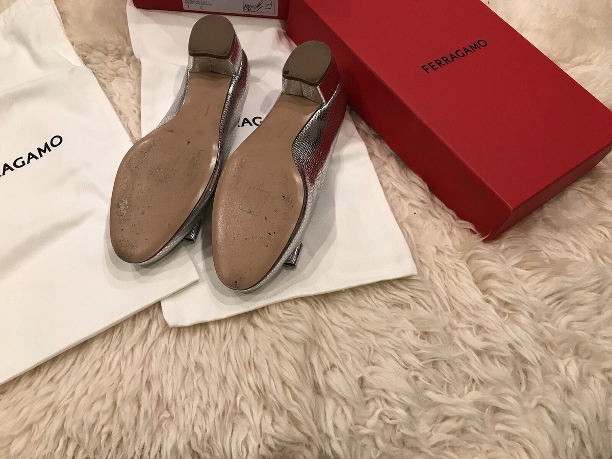 Ferragamo Vara Manta Leather Pump Women's 7C | eBay