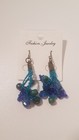 NEW Metallic Blue Beaded String 2" Dangle Earrings — photo 1